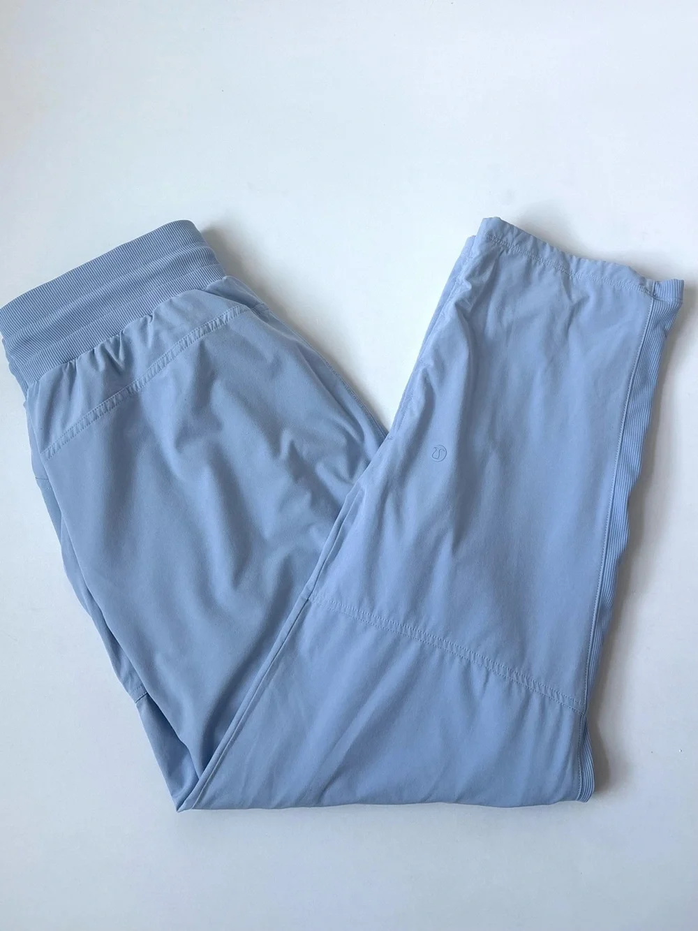 Lululemon Beyond The Studio Crop Pants Blue Linen Size 8